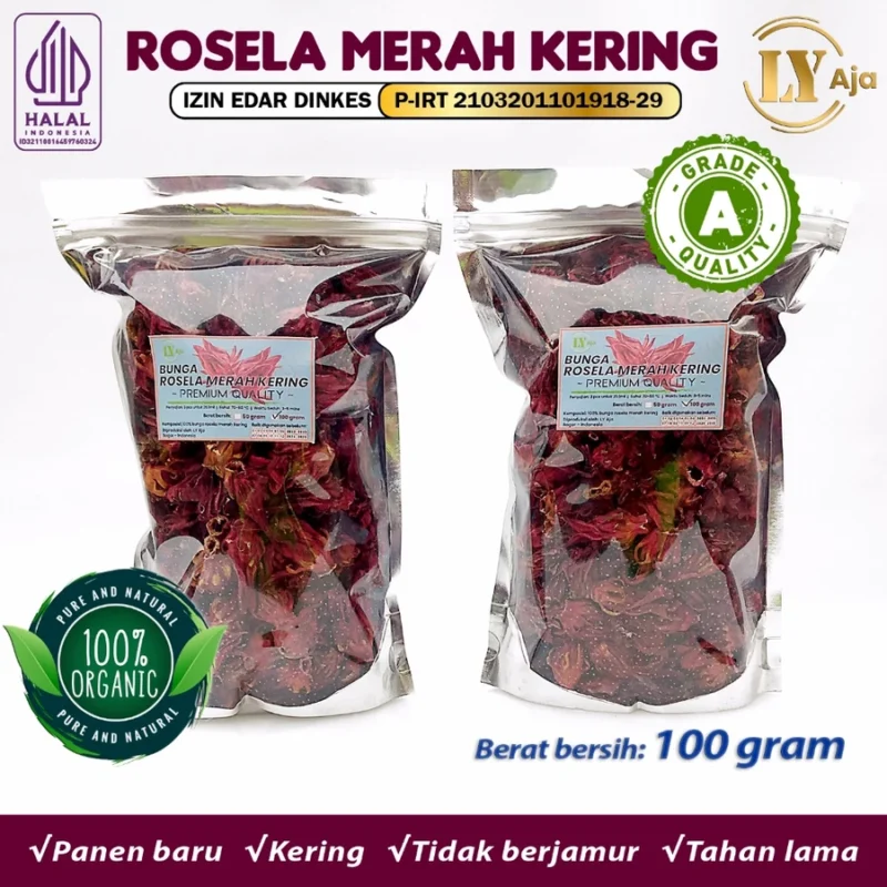 LY Aja Teh Rosella Merah Kering Grade A – Dried Red Hibiscus Tea Herbal Indonesia - Gambar 11