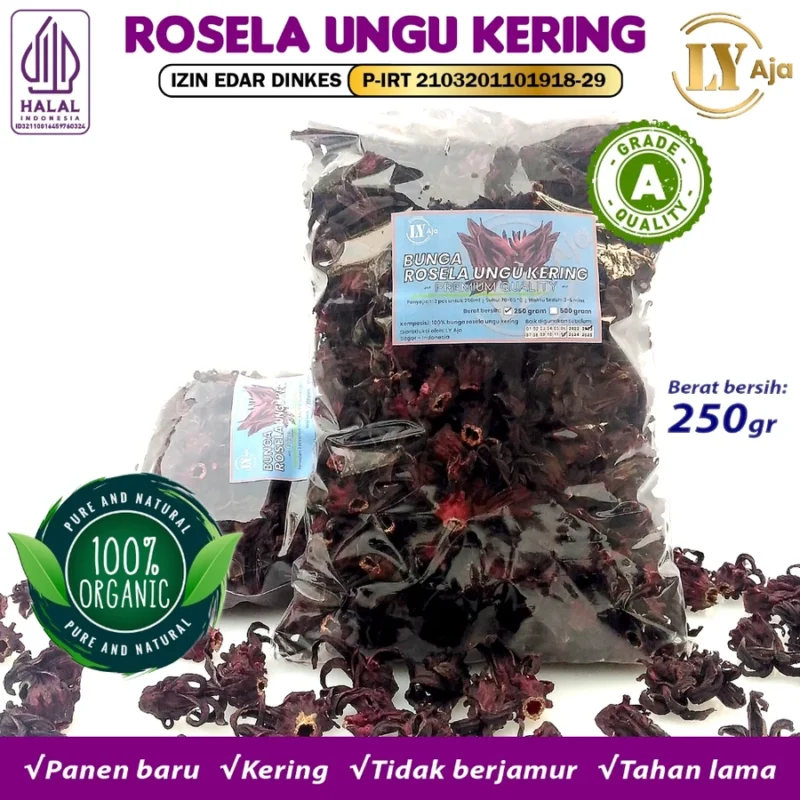 Teh Bunga Rosella Ungu Kering LY Aja – 100% Bunga Asli - Gambar 16