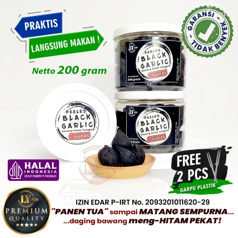 LY Aja Bawang Hitam Tunggal Kupas – Peeled Black Garlic - Gambar 10