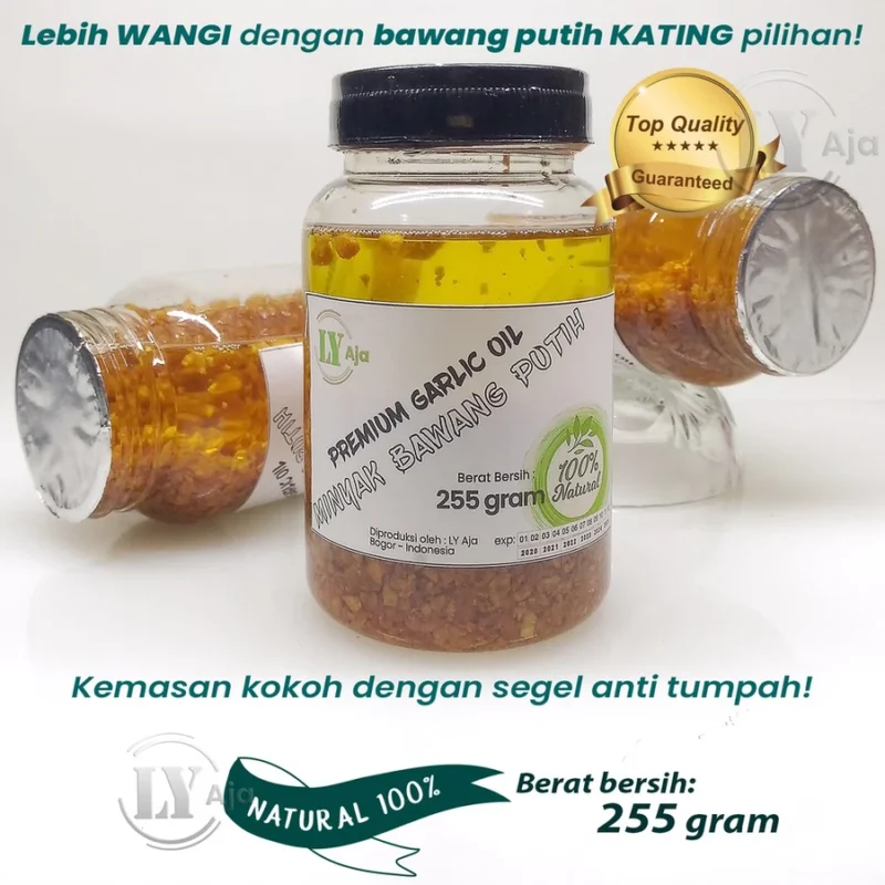 LY Aja Minyak Bawang Putih Kating Goreng Premium 250g – Garlic Oil Bumbu Penyedap Tanpa Pengawet Soto, Bakso, Mie, Tumisan, Nasi Goreng Gurih & Wangi - Gambar 2