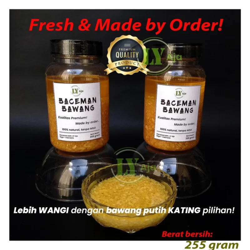 LY Aja Baceman Bawang Putih Kating 255g – Minced Garlic in Oil Tanpa Pengawet Premium - Gambar 2