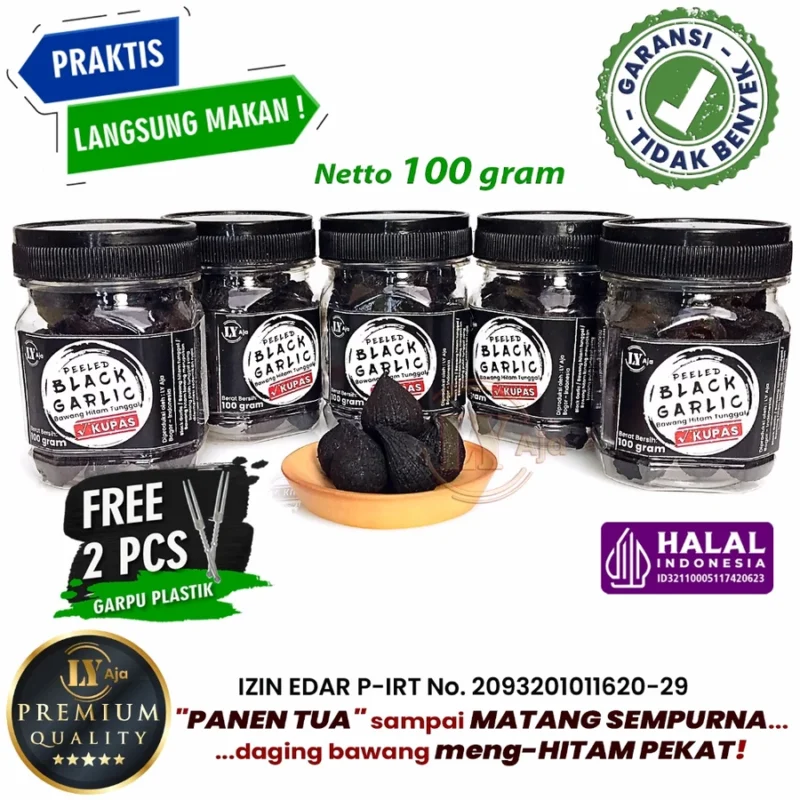 LY Aja Bawang Hitam Tunggal Kupas – Peeled Black Garlic - Gambar 6