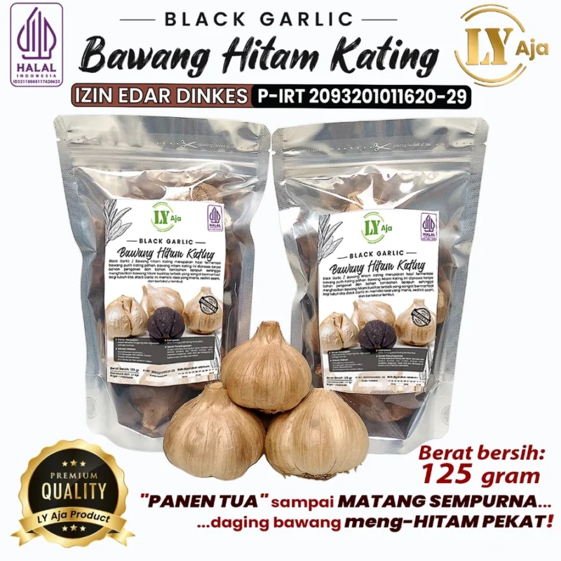 Bawang Hitam Kating Bonggol Premium LY Aja 125g – Black Garlic Fermentasi Alami - Gambar 2