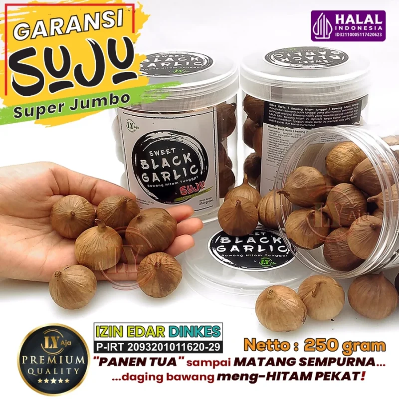 LY Aja Bawang Hitam Tunggal 250g – Sweet Black Garlic LY Aja - Super Jumbo - Gambar 3