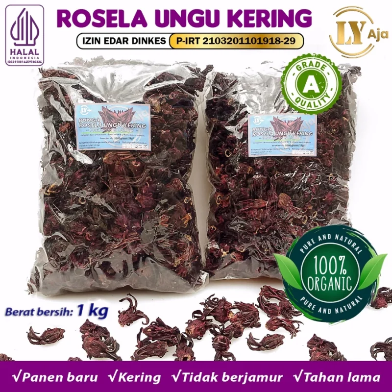 Teh Bunga Rosella Ungu Kering LY Aja – 100% Bunga Asli - Gambar 12