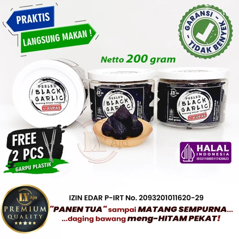 LY Aja Bawang Hitam Tunggal Kupas – Peeled Black Garlic - Gambar 11
