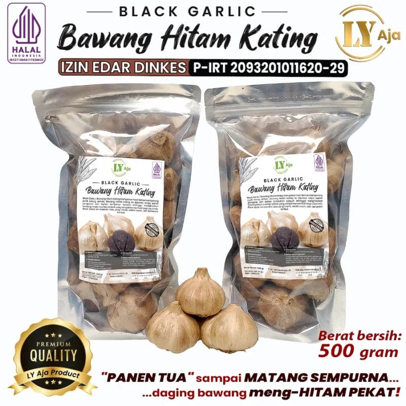 Bawang Hitam Kating Bonggol Premium LY Aja 500g – Black Garlic Fermentasi Alami - Gambar 2