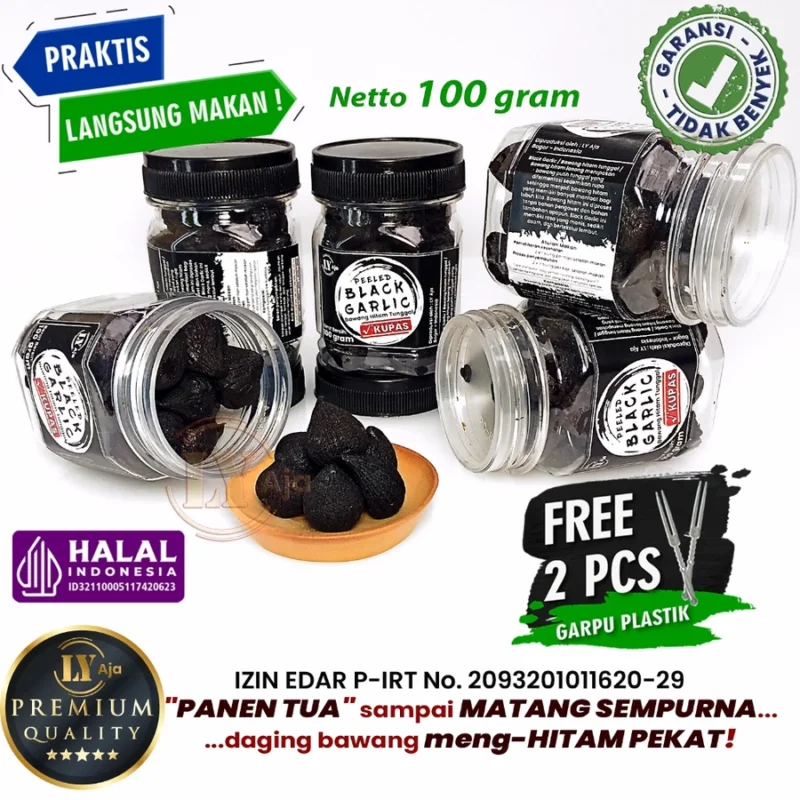 LY Aja Bawang Hitam Tunggal Kupas – Peeled Black Garlic - Gambar 5