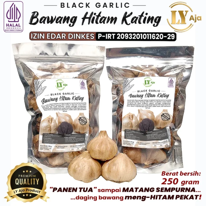 Bawang Hitam Kating Bonggol Premium LY Aja 250g – Black Garlic Fermentasi Alami - Image 3