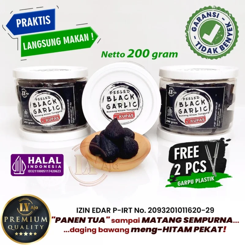 LY Aja Bawang Hitam Tunggal Kupas – Peeled Black Garlic - Gambar 12