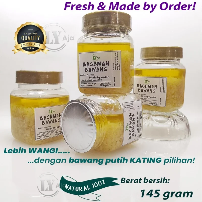 LY Aja Baceman Bawang Putih Kating 145g – Minced Garlic in Oil Tanpa Pengawet Premium - Gambar 3