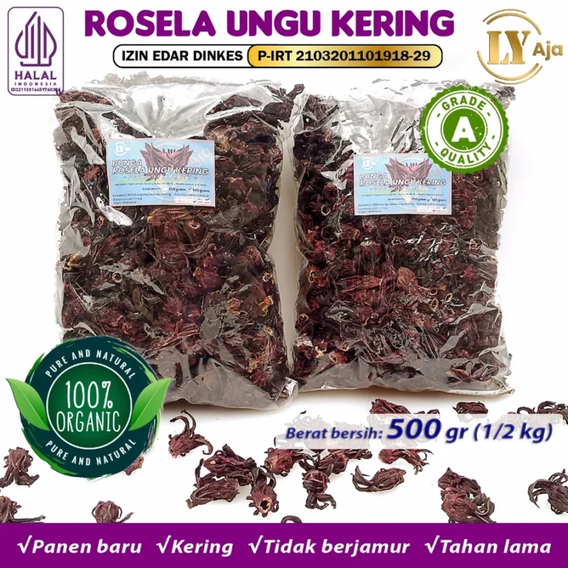 Teh Bunga Rosella Ungu Kering LY Aja – 100% Bunga Asli - Gambar 24