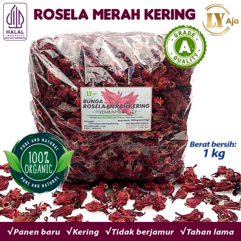 LY Aja Teh Rosella Merah Kering Grade A – Dried Red Hibiscus Tea Herbal Indonesia - Gambar 6