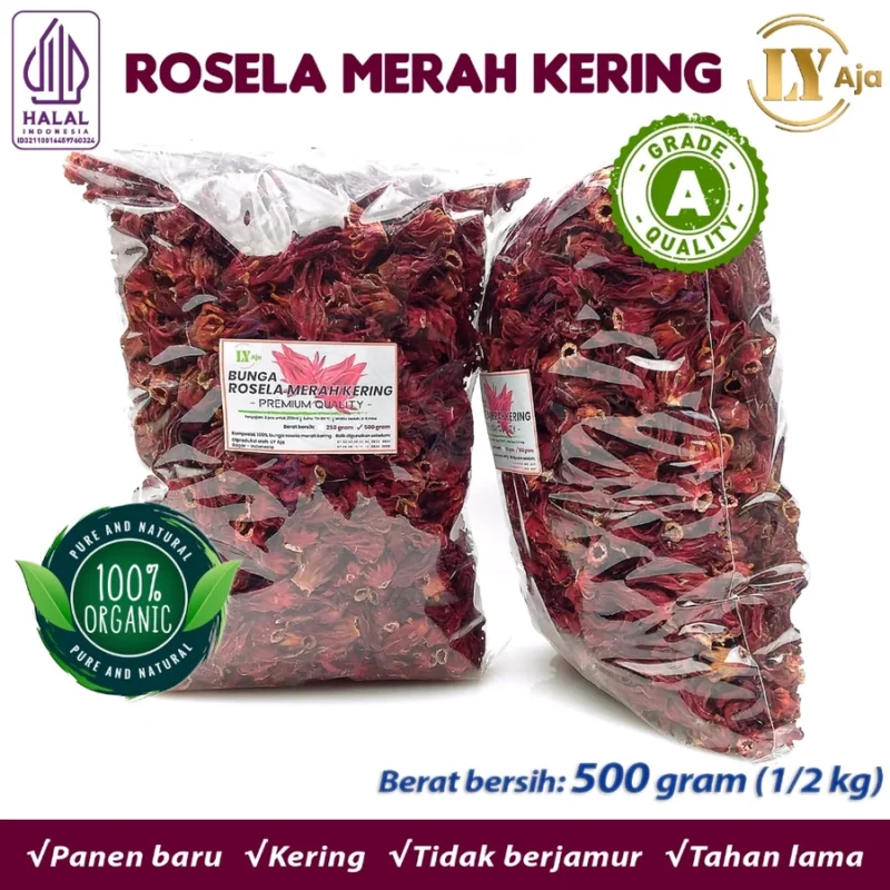 LY Aja Teh Rosella Merah Kering Grade A – Dried Red Hibiscus Tea Herbal Indonesia - Gambar 12