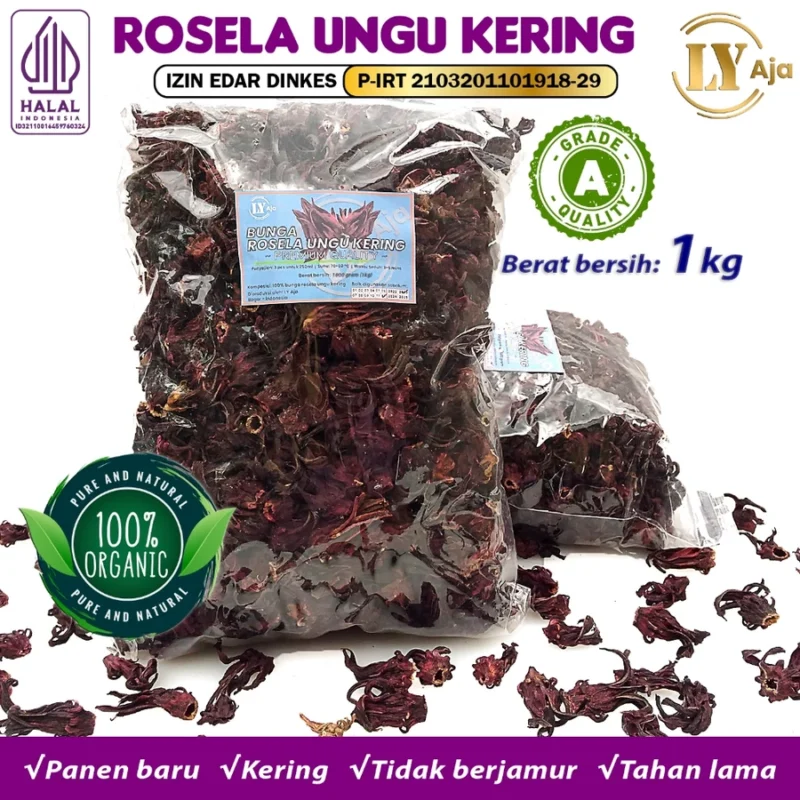 Teh Bunga Rosella Ungu Kering LY Aja – 100% Bunga Asli - Gambar 21