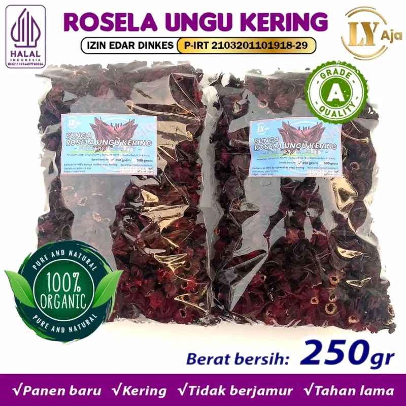 Teh Bunga Rosella Ungu Kering LY Aja – 100% Bunga Asli - Gambar 19