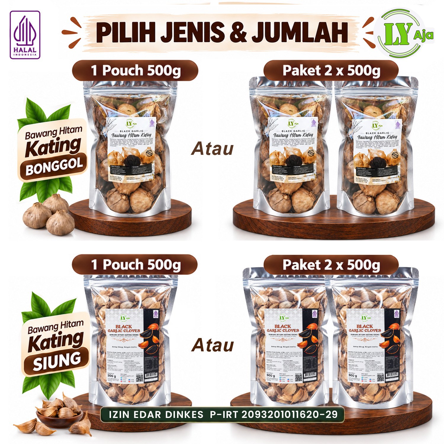 Bawang Hitam Kating Bonggol & Siung LY Aja 500g & Paket 1Kg - Gambar 4