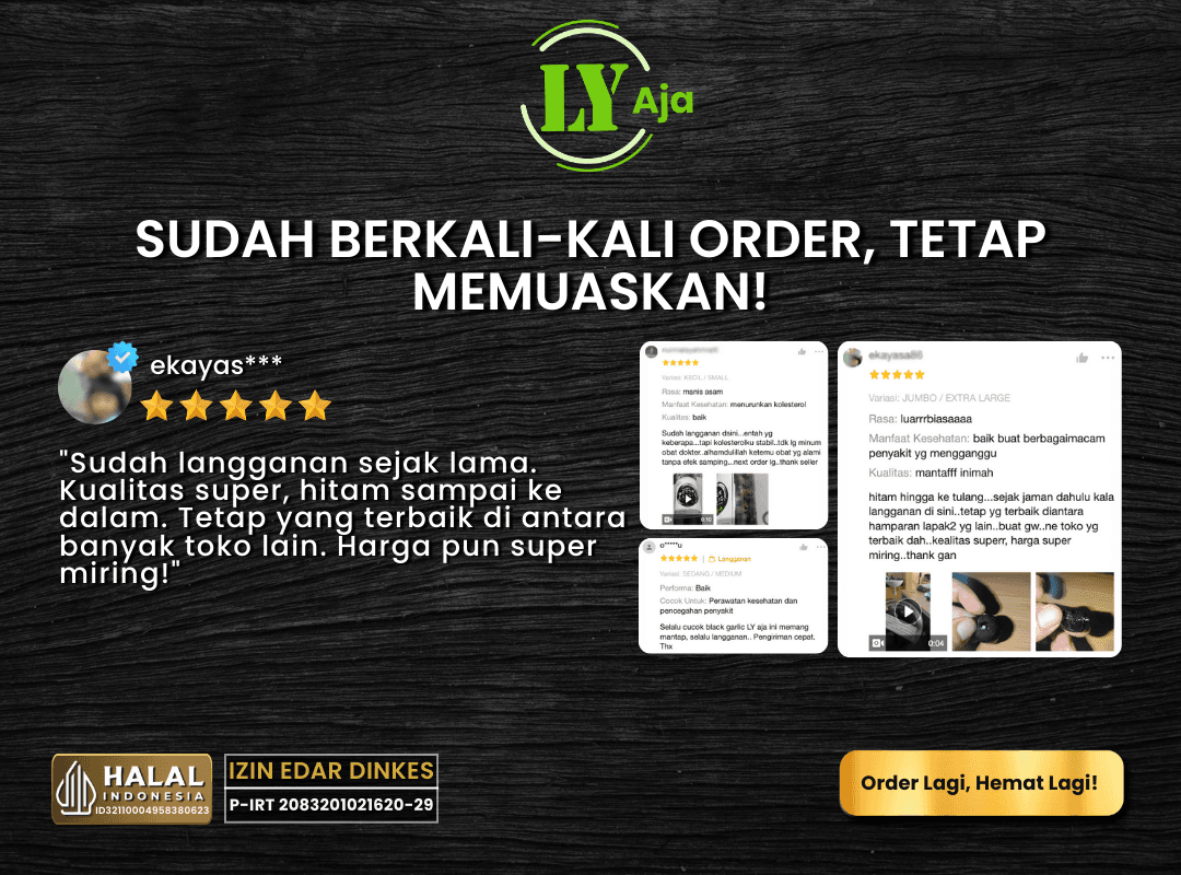Testimoni pelanggan loyal LY Aja: Sudah berkali-kali order tetap puas dengan kualitas produk
